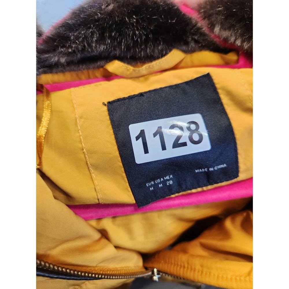Zara Basic Mustard Yellow Quilted Puffer Jacket Womens Medium - Picture 6 of 6